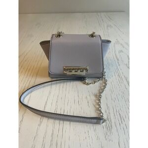 Zac Posen Eartha Mini Top Handle Crossbody Bag Lavender Leather Chain Strap